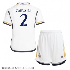 Real Madrid Daniel Carvajal #2 Replik Heimtrikot Kinder 2023-24 Kurzarm (+ Kurze Hosen)
